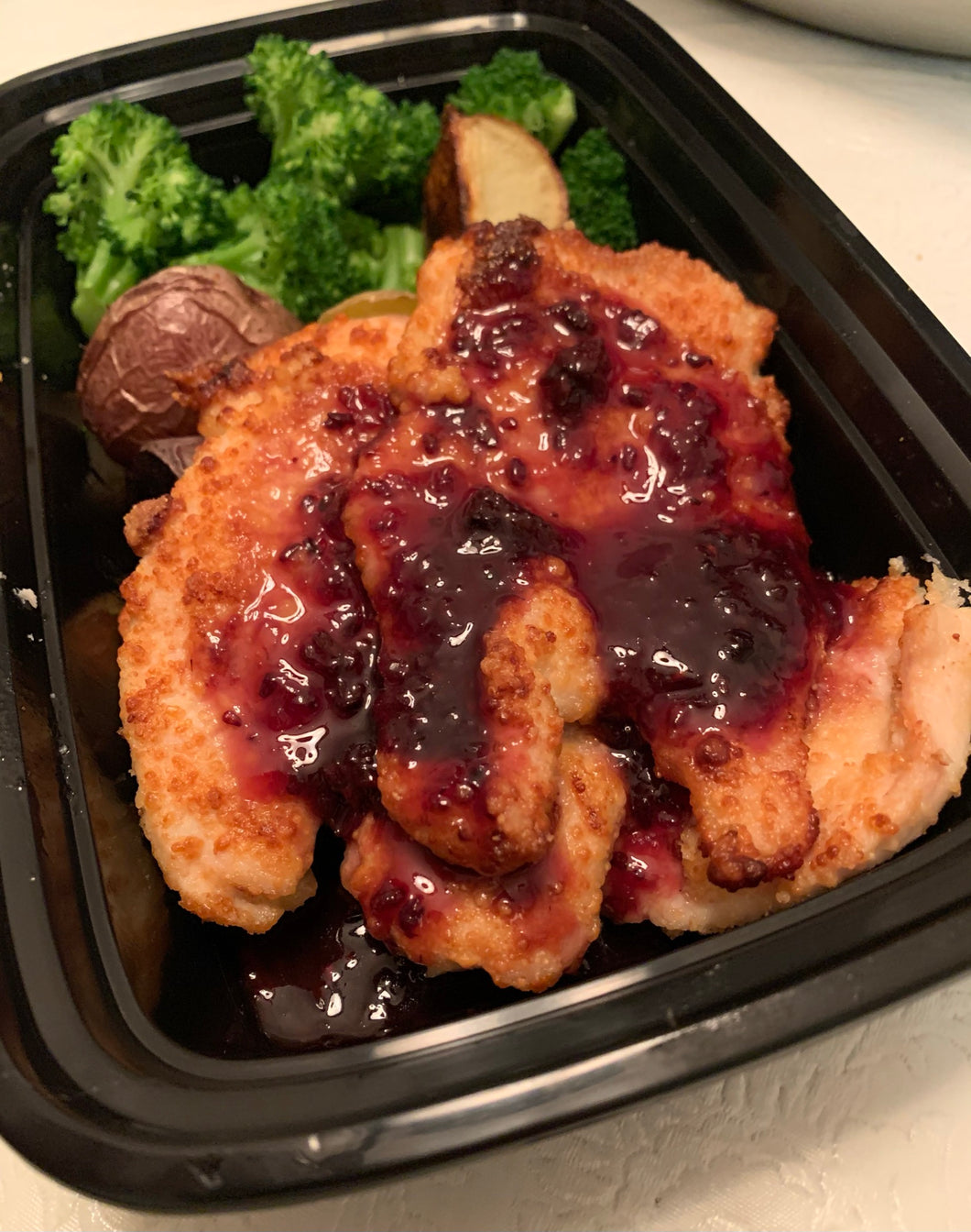 Parmesan Crusted Chicken Breast with a Blackberry Citrus Glaze